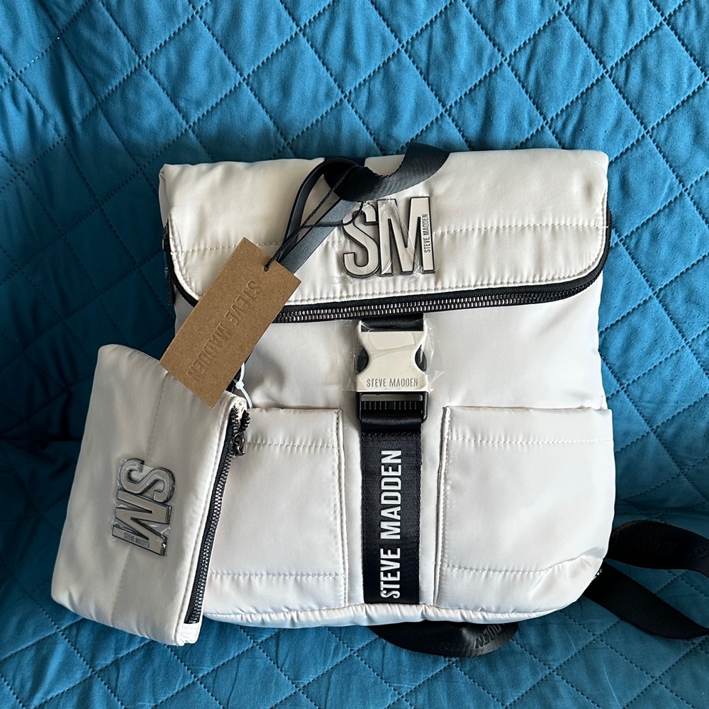 Steve Madden Cream women Backpack with Pouch